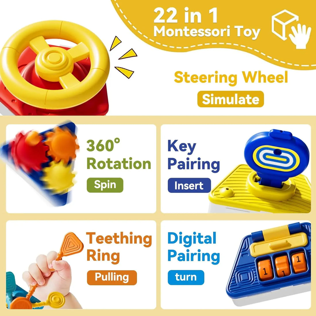 Baby Busy Board Activity Cube Toys Montessori Sensory Toys Toddler Fine Motor Early Educational Toy Travel Fidget Toys Gifts