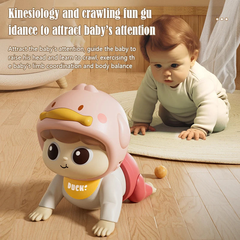 Baby Crawling Toys with Sound Electric Baby Doll Toy for Toddler Learn To Climb Educational Toddler Moving Toy 0-6-12Months Gift
