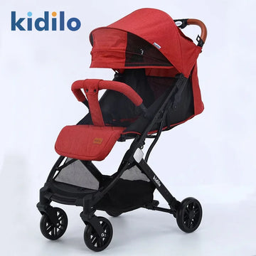 A Baby Stroller That Can Be Used in Both Sitting and Reclining Positions, Lightweight and Foldable, with A Wide Field of Vision.